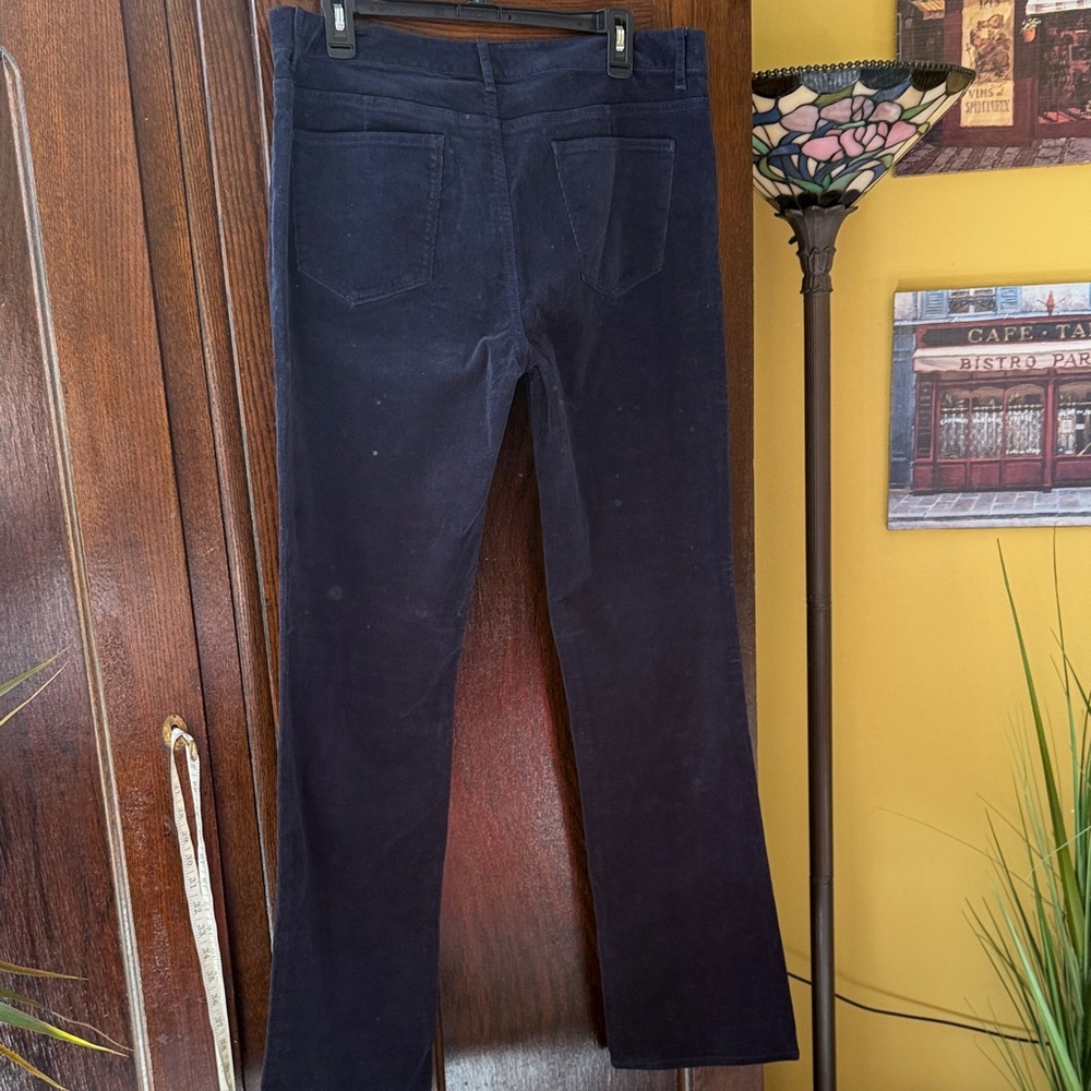 Elie Tahari Dark Blue Corduroy Trousers - Picture 2 of 12
